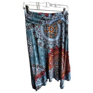 PrinStory Women's Summer Casual Skirt Soft Fit Flowy Handkerchief Hemline Med